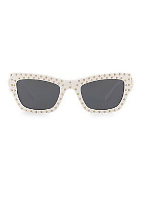 Versace Women's Rock Icons 52MM Rectangle Sunglasses - White | Saks Fifth Avenue
