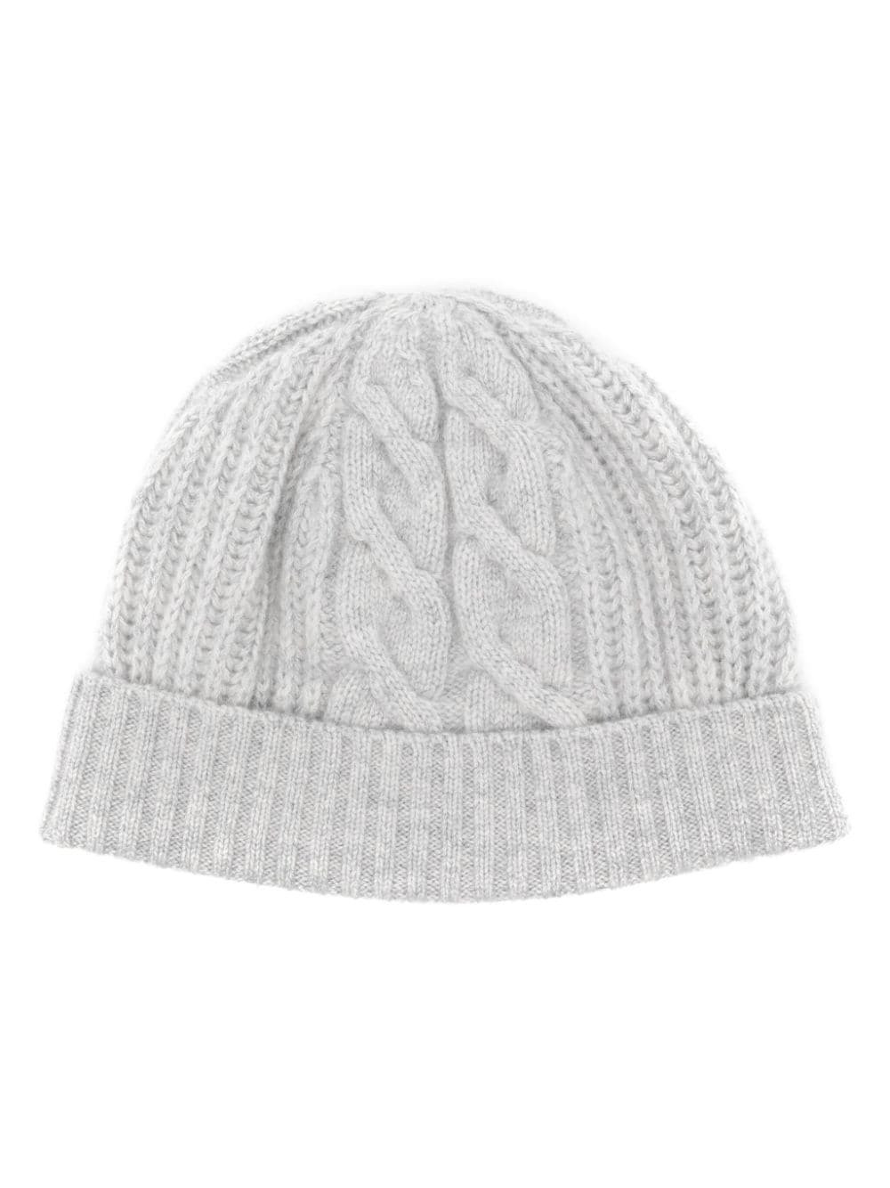 N.Peal cashmere cable beanie - Grey | Farfetch Global