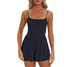 Beaully Women's Summer Sleeveless Rompers Spaghetti Strap Double Lined Shorts Jumpsuit One Piece ... | Amazon (US)