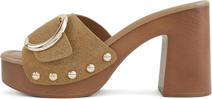 Soda Apple ~ Women Square Toe Studded Platform High Heel Sandal | Amazon (US)