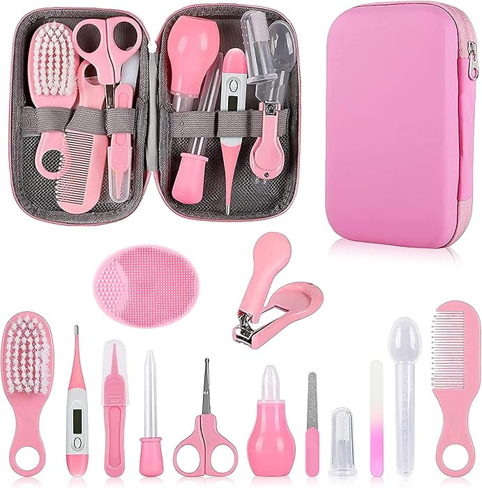 Baby Grooming Kit, Infant Safety Care Set with Hair Brush Comb Nail Clipper Nasal Aspirator,Baby ... | Amazon (US)