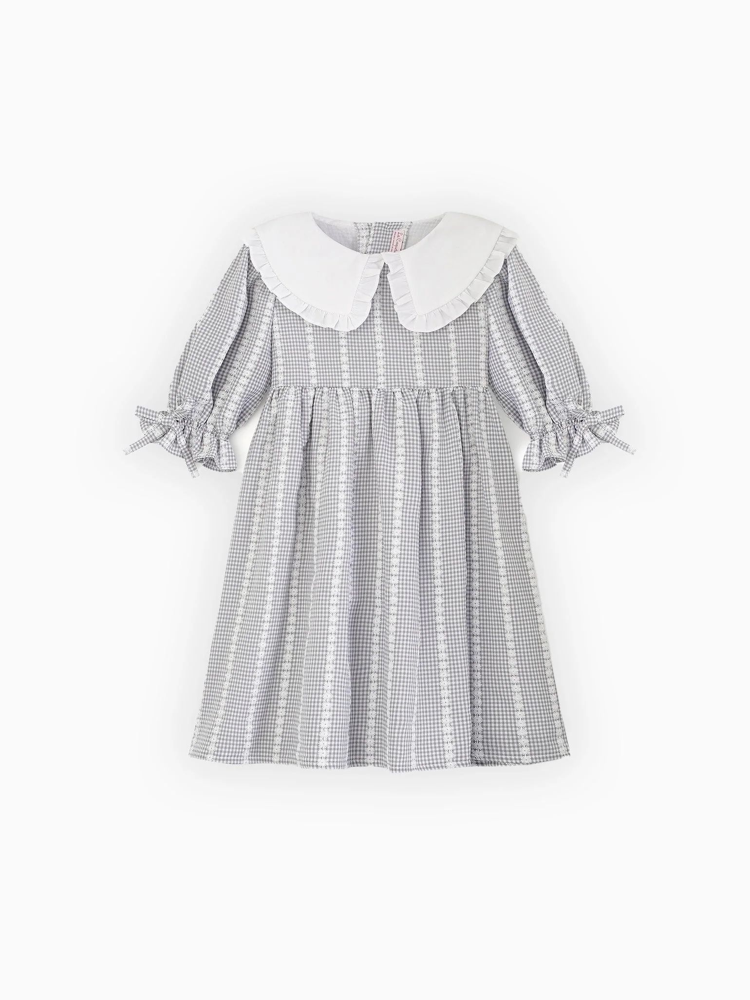 Grey Gingham Mary Girl Dress | La Coqueta (US)