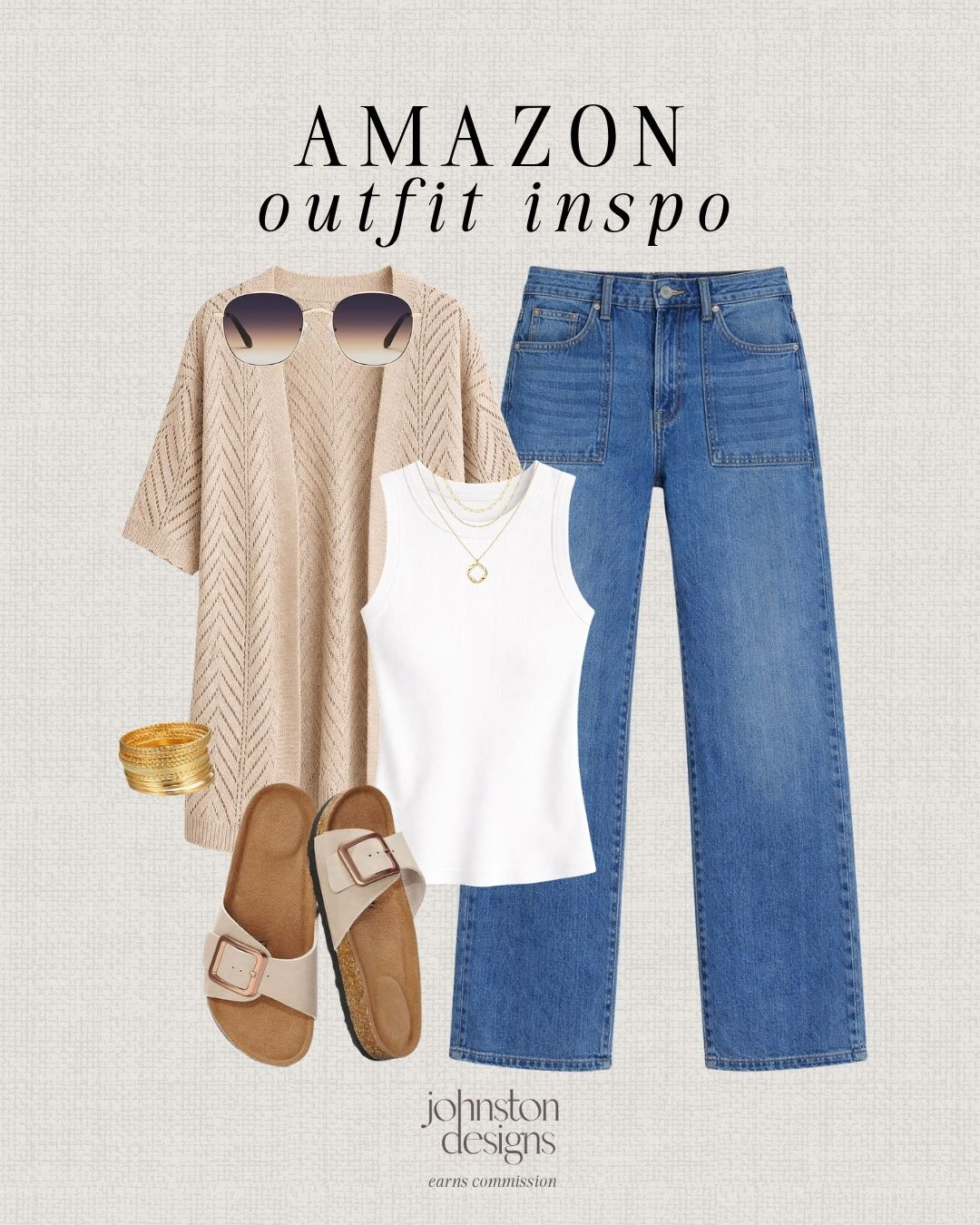 Easy neutral layers for everyday. 🤍 A lightweight knit + denim combo that feels effortless but still put together.

Neutral outfit inspo, casual everyday outfit, amazon outfit finds, effortless style outfit, denim outfit ideas, summer layering outfit, chic casual look, elevated basics outfit, minimal style fashion, everyday capsule wardrobe. 

 #LTKootd