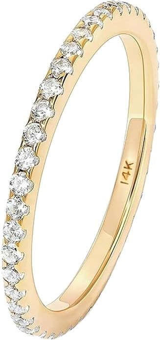 GEMHUB EGL Certified CVD Diamond Eternity Band 0.50 Ct Solid 14K White Yellow Rose Gold VS1 G-H C... | Amazon (US)