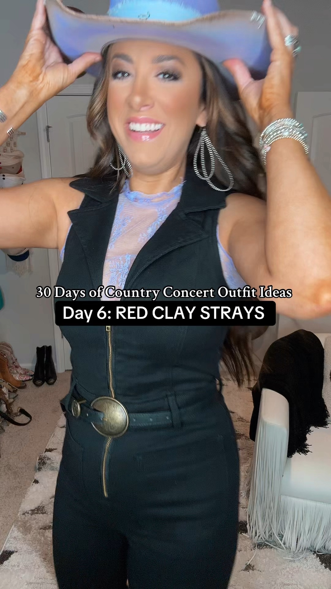 30 days of country concert outfit ideas - black jumpsuit and how I styled it - western fashion - cowgirl hat - cowgirl boots 

#LTKWorkwear #LTKStyleTip #LTKMidsize