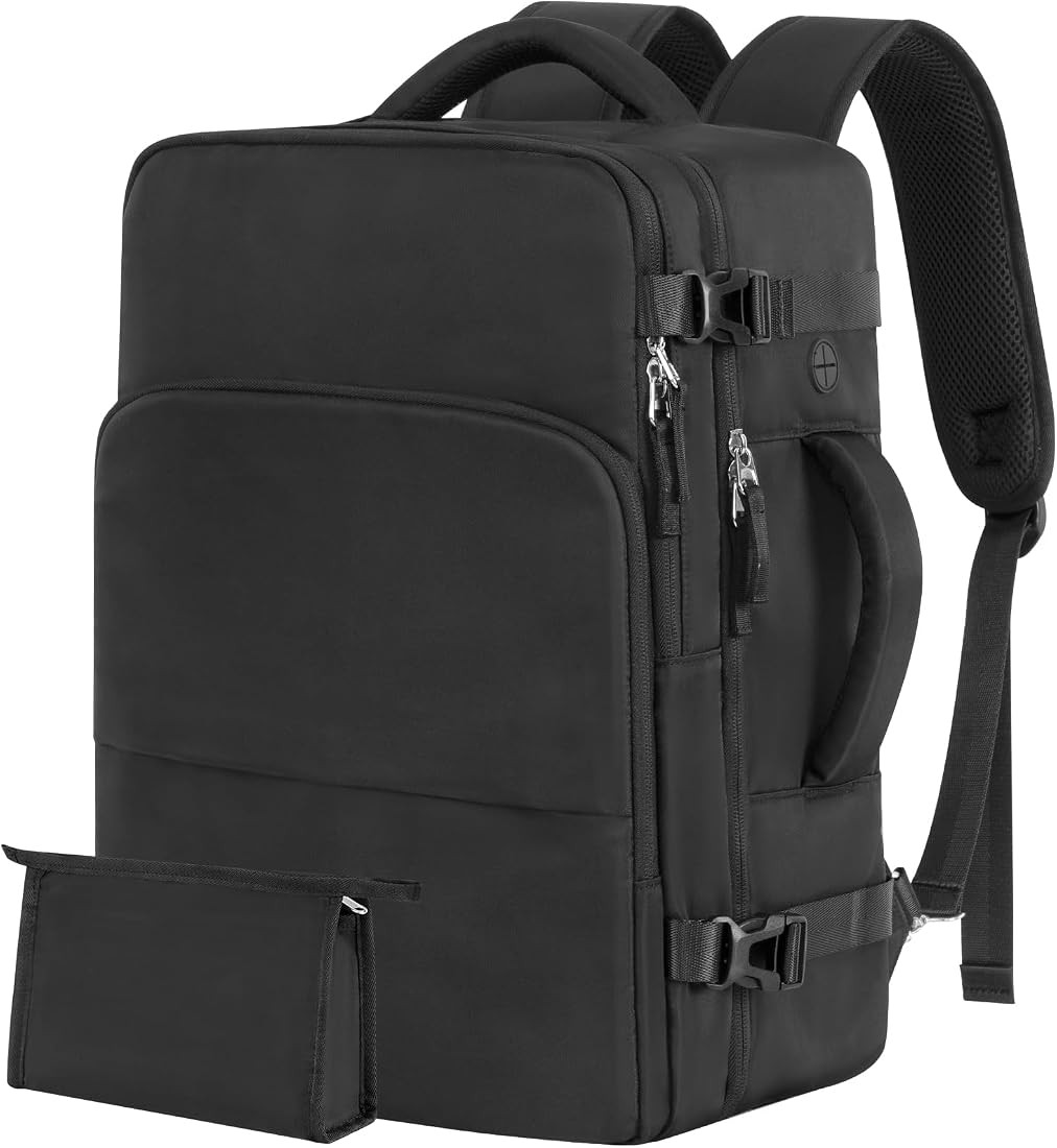 Rinlist Backpack for Men Women, Black Backpack for Traveling on Airplane, Weekender Carry on Back... | Amazon (US)