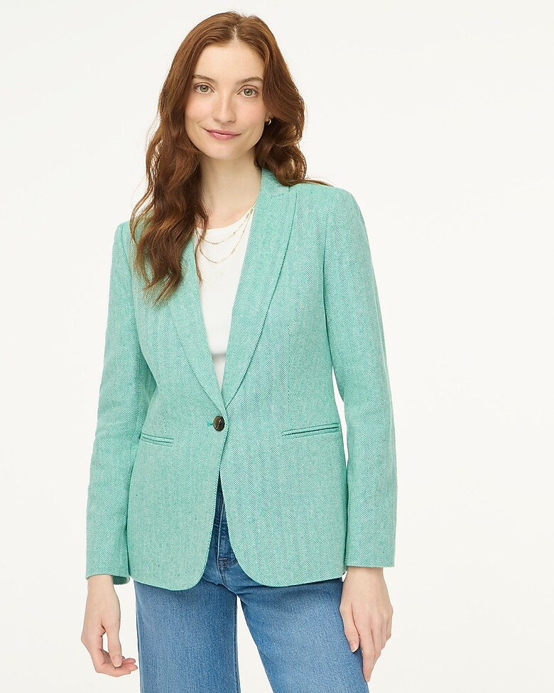 Herringbone one-button blazer | J.Crew Factory