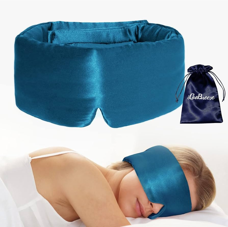 iCooBreeze 100% Natural Silk Eye Mask for Women Men, Soft Pressureless Cooling Blackout Eye Cover... | Amazon (US)