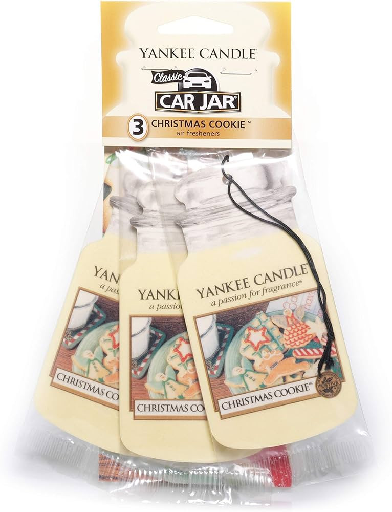 Yankee Candle 1166123E Car Freshener, Car Jar Bonus 3 Pack, Christmas Cookie | Amazon (US)