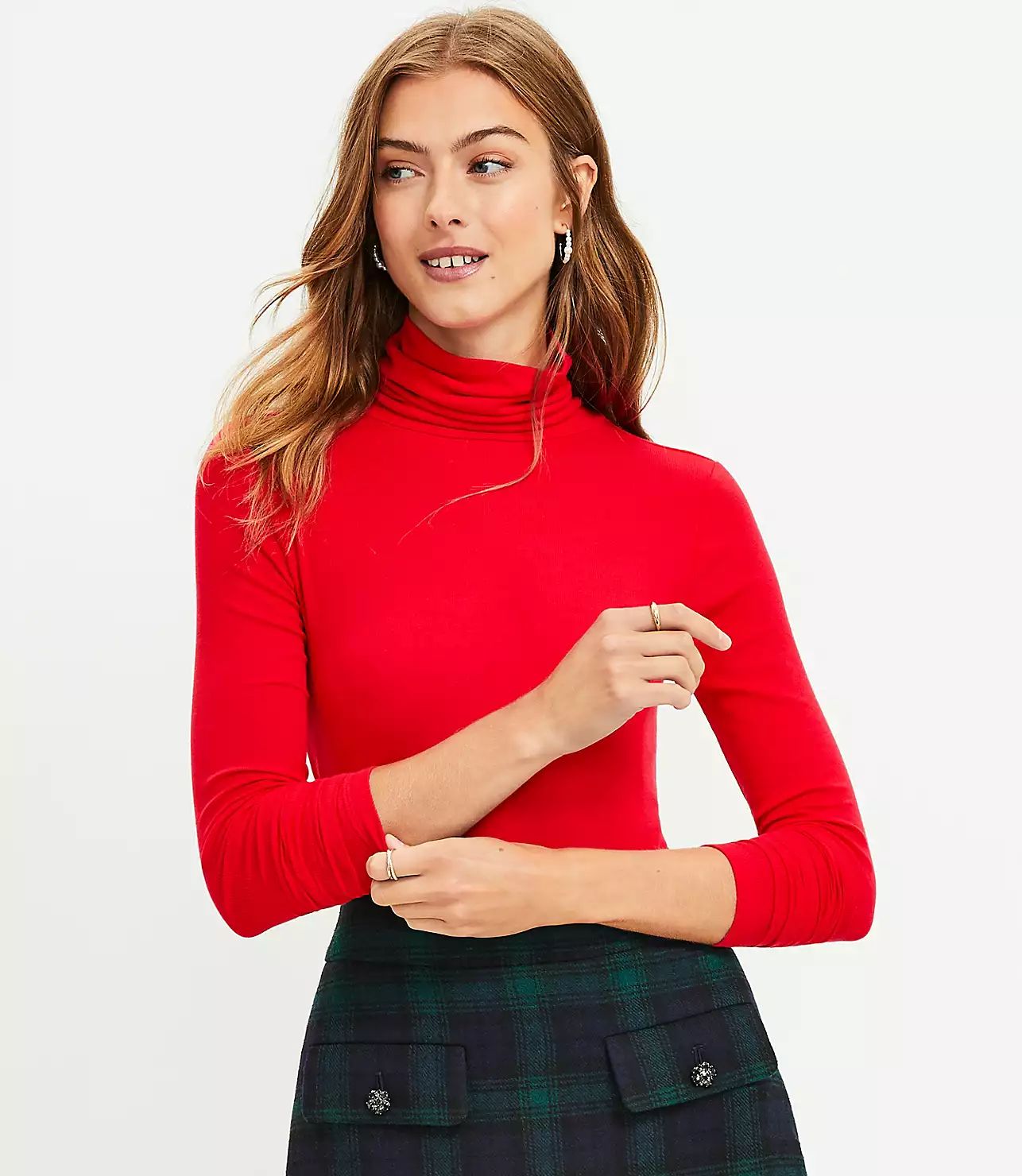 Refined Ribbed Turtleneck Top | LOFT