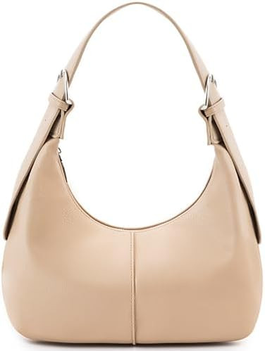 NIUEIMEE ZHOU Hobo Bags for Women Soft Vegan Leather Crescent Shoulder Handbag Slouchy Tote Cross... | Amazon (US)