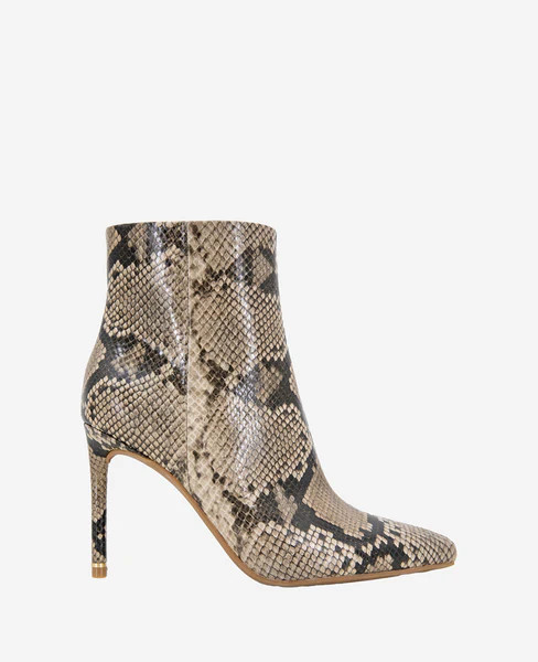 Quincy Snakeskin Leather Heel Ankle Bootie | Kenneth Cole