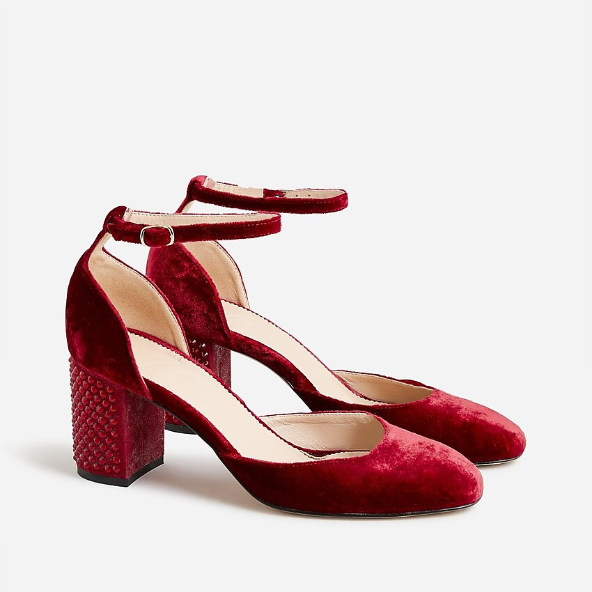 Maisie studded heels in velvet | J. Crew US