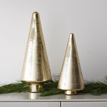 Hammered Glass Tree Objects - Gold | West Elm | West Elm (US)