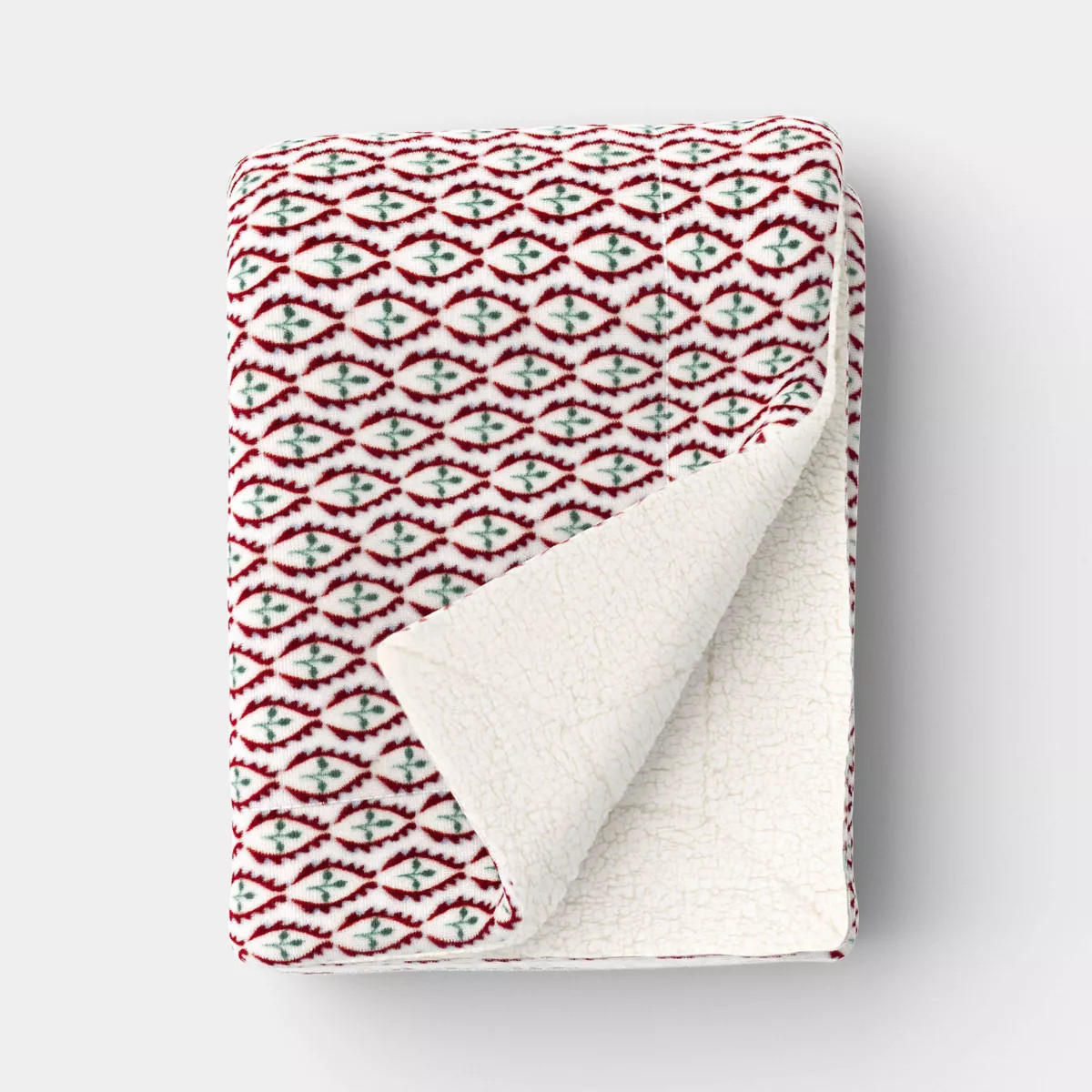 Ditsy Print Plush Throw Blanket with Faux Shearling Reverse - Threshold™ | Target