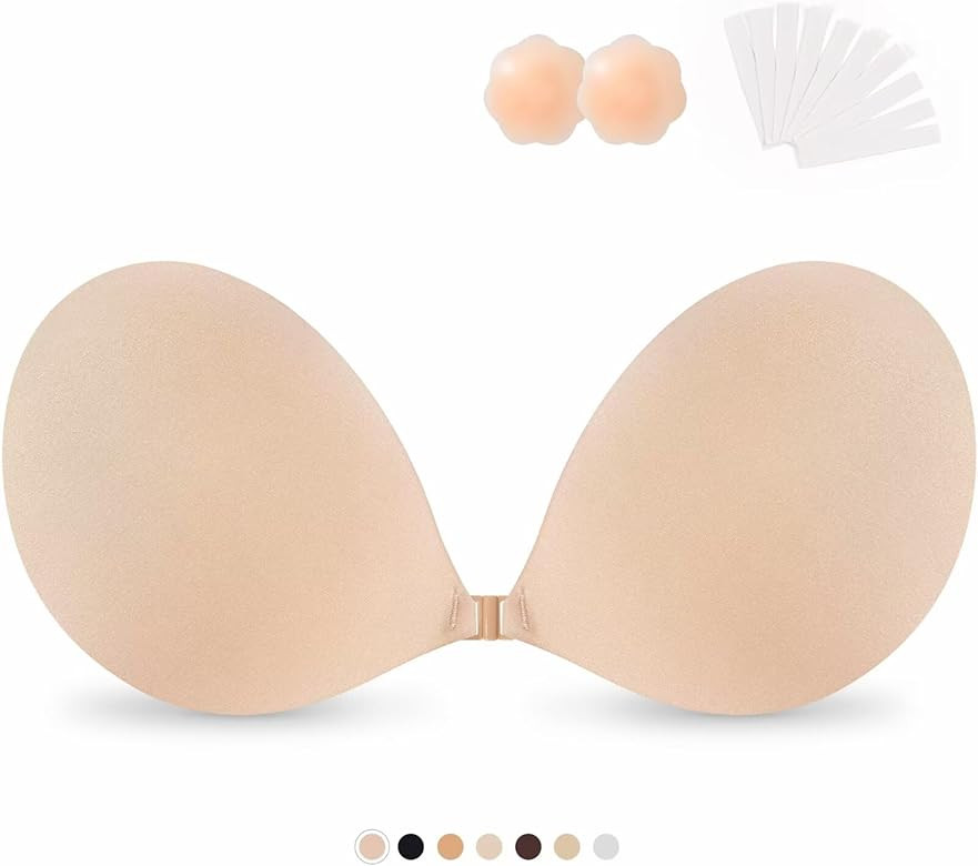 Sticky Bras Push Up Adhesive Invisible Bra Backless Strapless Bra for Women | Amazon (US)