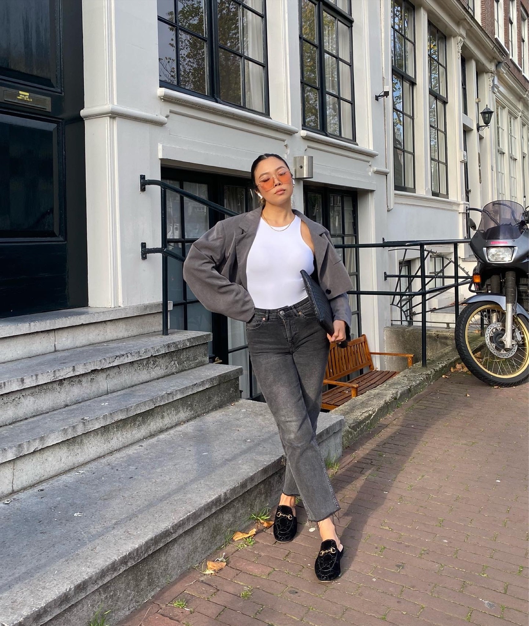 Straight jeans, loafers, cropped blazer, sunglasses, retro glasses, skims dupe, body #cleanlook #pinterest #loafers #croppedblazer 

#LTKunder50 #LTKeurope #LTKSeasonal