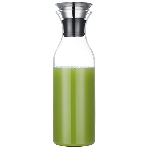 Karafu Glass Carafe with Lid, 50 Ounces Borosilicate Drip-free Glass Pitcher for Hot/Cold Water, ... | Amazon (US)