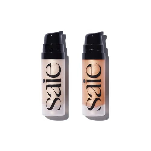 Saie Glowy Super Gel Mini Duo - Includes Starglow + Sunglow Lightweight Illuminator for Glowing Skin, Wear Alone or Under Makeup - 2 Products, 0.5 Fl Oz Each | Amazon (US)