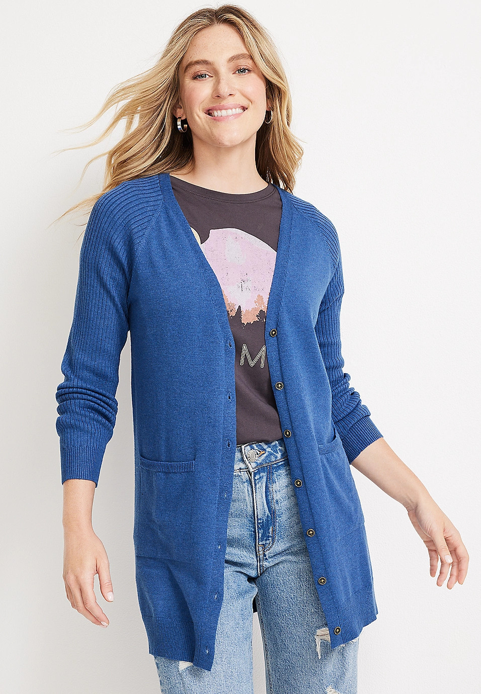 Solid Boyfriend Cardigan | Maurices