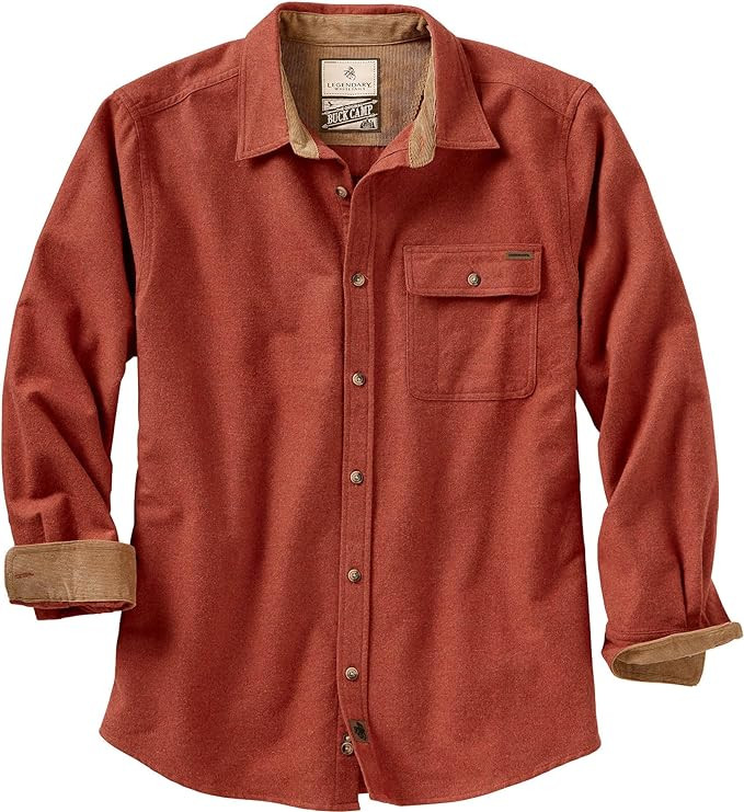 Legendary Whitetails Men's Buck Camp Flannel, Long Sleeve Plaid Button Down Casual Shirt, Corduro... | Amazon (US)