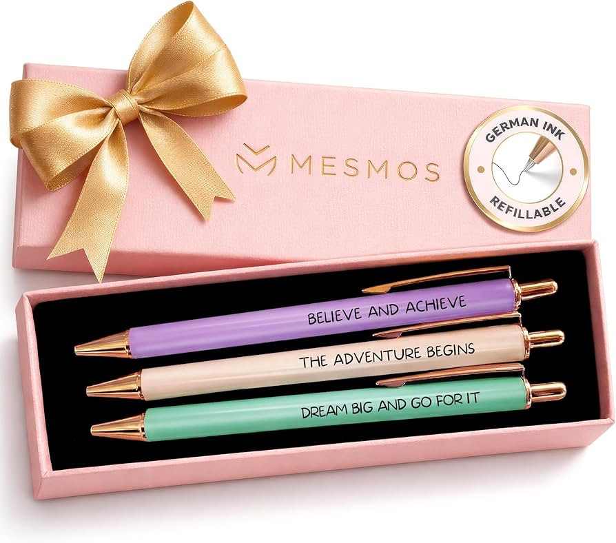 MESMOS 3pc Fancy Pen Set, Graduation Gifts for Women Class of 2026, German-Ink, 1mm Swiss-Tip, Co... | Amazon (US)