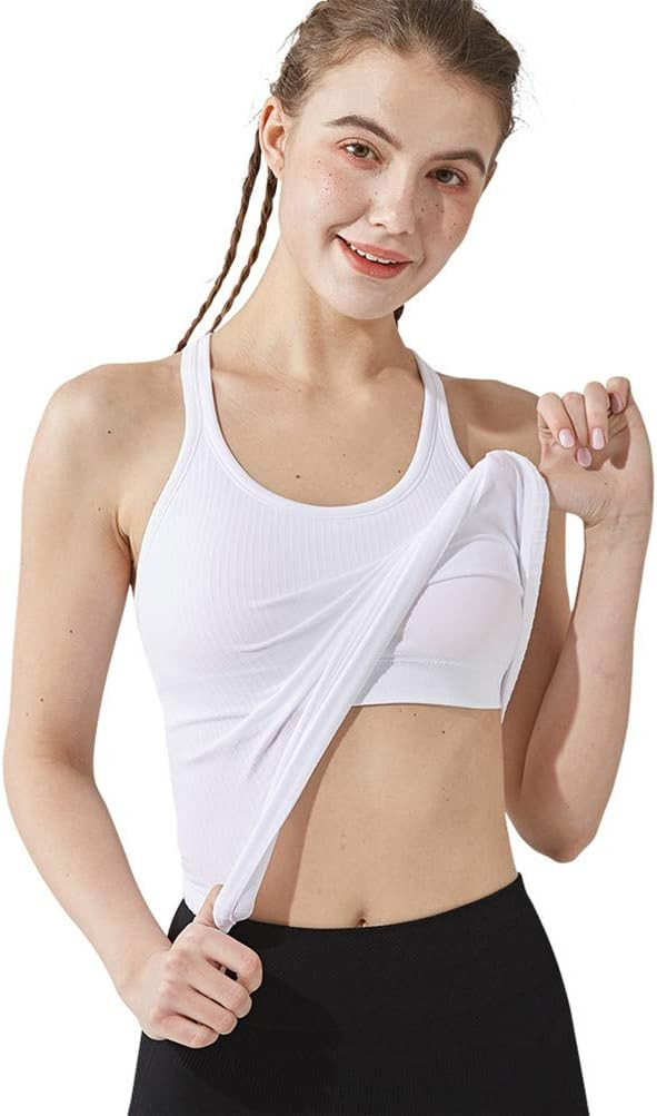 sphinx cat Yoga Racerback Tank Top for Women with Built in Bra,Women's Padded Sports Bra Fitness Workout Running Shirts | Amazon (US)