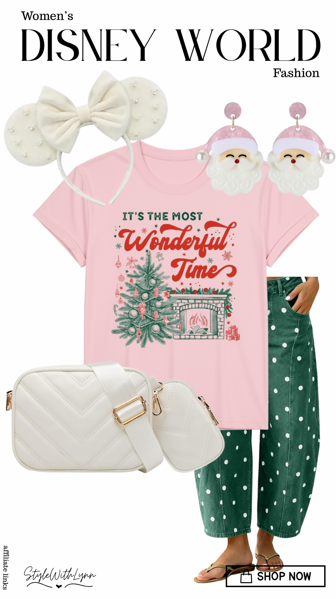 🎄❤️ Is it the most wonderful time of the year yet?! Because this Disney Christmas outfit has me READY for all the holiday magic! 🎅🏻✨ The pink Christmas tee paired with green polka dot pants is giving the cutest festive vibes, and the Santa earrings, matching Mickey ears, and crossbody bag make the whole look extra magical! ❤️💚

Perfect for Mickey’s Very Merry Christmas Party, a holiday trip to Disney World, or just spreading a little Disney Christmas cheer! 🏰🎄

Save this outfit for your next Disney Christmas adventure!

#DisneyChristmas #DisneyWorldOutfits #DisneyChristmasOutfit #DisneyStyle #DisneyMomStyle #DisneyHolidayOutfits #MickeyMouseStyle #ChristmasOutfitIdeas #DisneyParksFashion 

 #LTKootd #LTKmomlife #LTKSeasonal