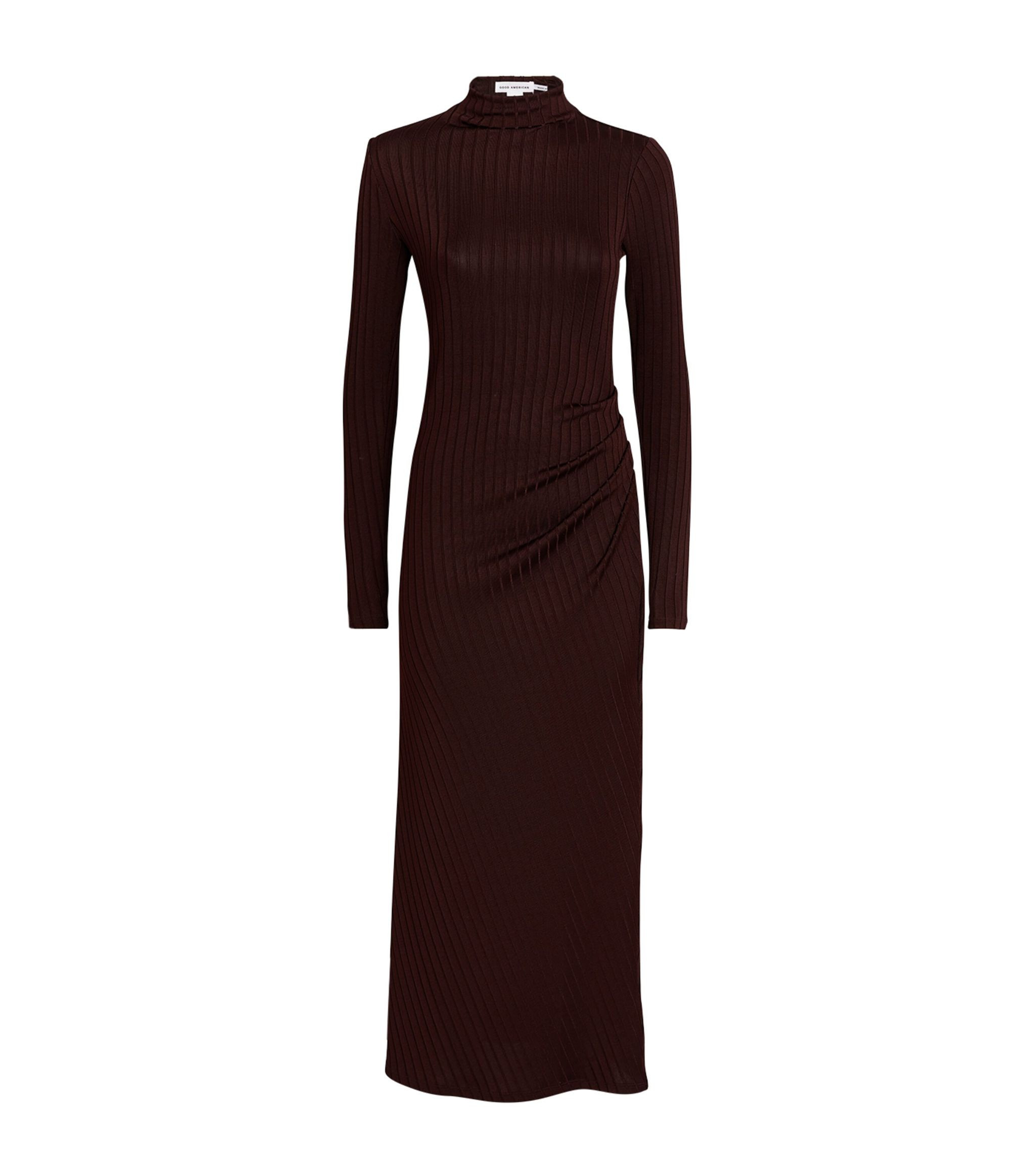 Ribbed Funnel-Neck Midi Dress | Harrods