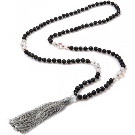 6MM Mala Beads Necklace Natural Stone Meditation Statement Necklace Japa Yoga Rosary Prayer Charm Be | Walmart (US)