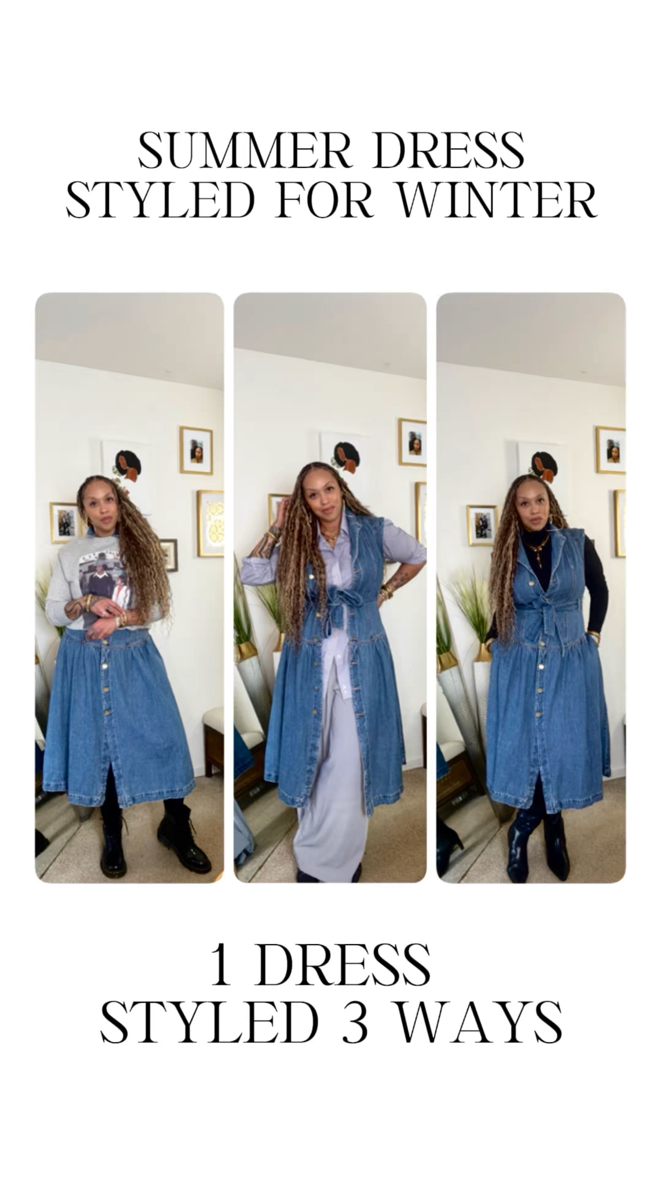 We don’t have to stop wearing our favorite summer pieces just because the temp has dropped. Try these 3 ways to layer up your favorite summer pieces, and put your own spin on creating a whole new look!🥰

-For your reference I am 5’6” and 188lbs

-Dress- Jenee Naylor FC- sz 12 (Target)
-turtleneck- Universal Thread- sz Med. (Target)
-knee boots- Universal Thread- sz 9.5 (Target)
-button up- Ralph Lauren- Thrifted
-wide leg cargo pants- sz 14 (Amazon)
-ankle booties- Universal Thread- sz. 9.5 (Target)
-sweatshirt- good fellow- sz. Med (Target)


#LTKStyleTip #LTKMidsize #LTKSeasonal