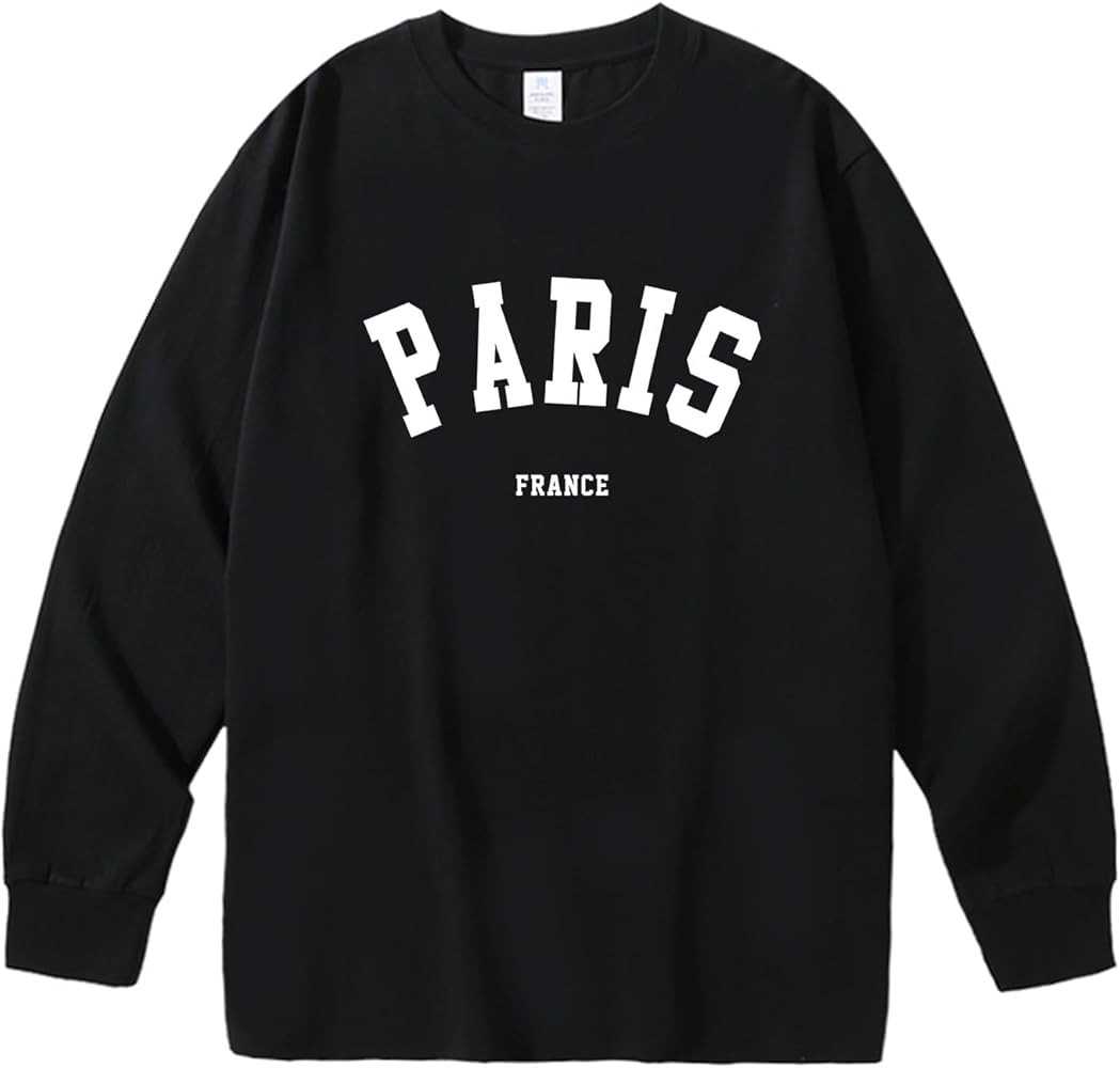 Paris College Sweatshirt for Women Oversized Trendy Comfy Crewneck Sweatshirts Casual Graphic Pul... | Amazon (US)