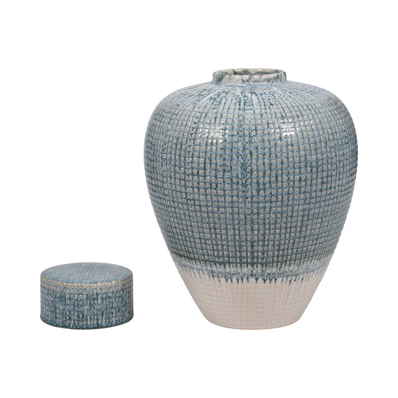 Blue Kashion Vase - Stoneware Decor Accent for Modern Living Spaces | Wayfair North America