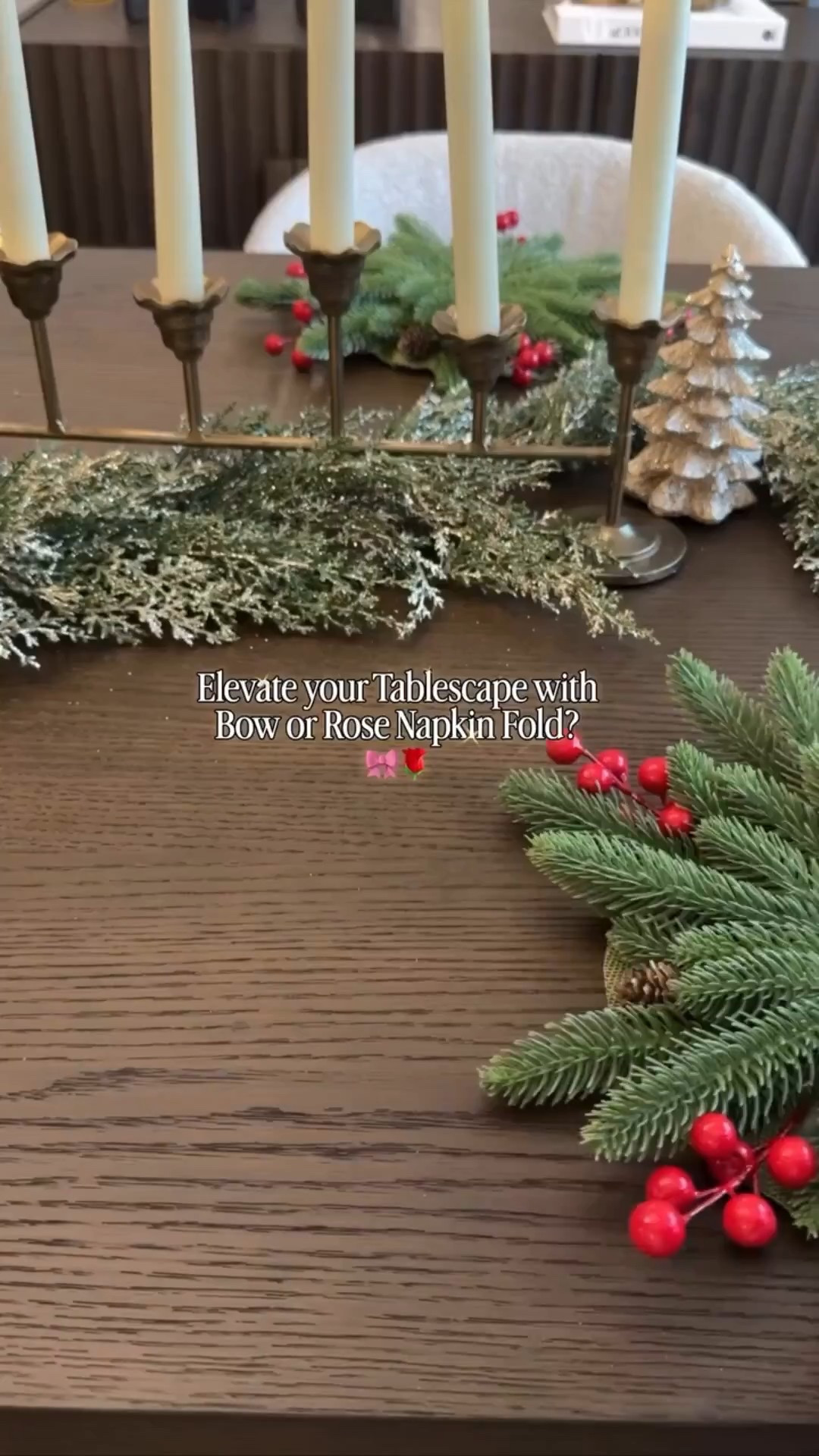 Elevate your Tablescape this year with these bow or Rose Napkin fold - very simple and elegant!

Napkin folds are so simple yet elevates any dinner setting. Both of these are great if you are hosting this holiday season. If I have to pick one it would be the bow fold because it looks sophisticated! Use linen or cotton napkins because they can hold the shape really easily! Save this for your Christmas dinner settings!
@amazon @amazonhome 

Follow my LTK @apieceofmyglamhome on the @shop.LTK app to view this post and get my exclusive app-only content!

#liketkit #LTKfoodie #LTKHoliday #LTKHome
@shop.ltk
https://liketk.it/5EhRh