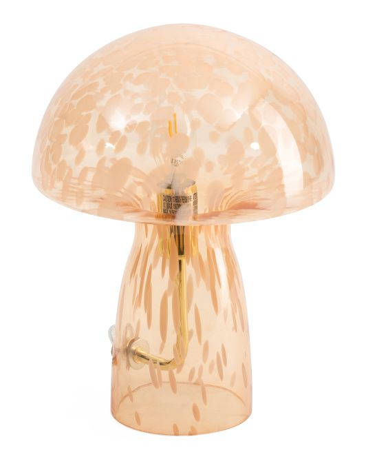 11in Cloud Glass Mushroom Light | TJ Maxx
