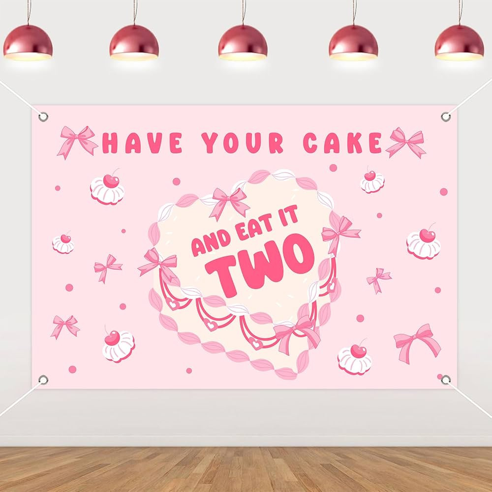 Two Sweet Birthday Party Decoration Girl, Have Your Cake and Eat It Two Birthday Decoration Backd... | Amazon (US)