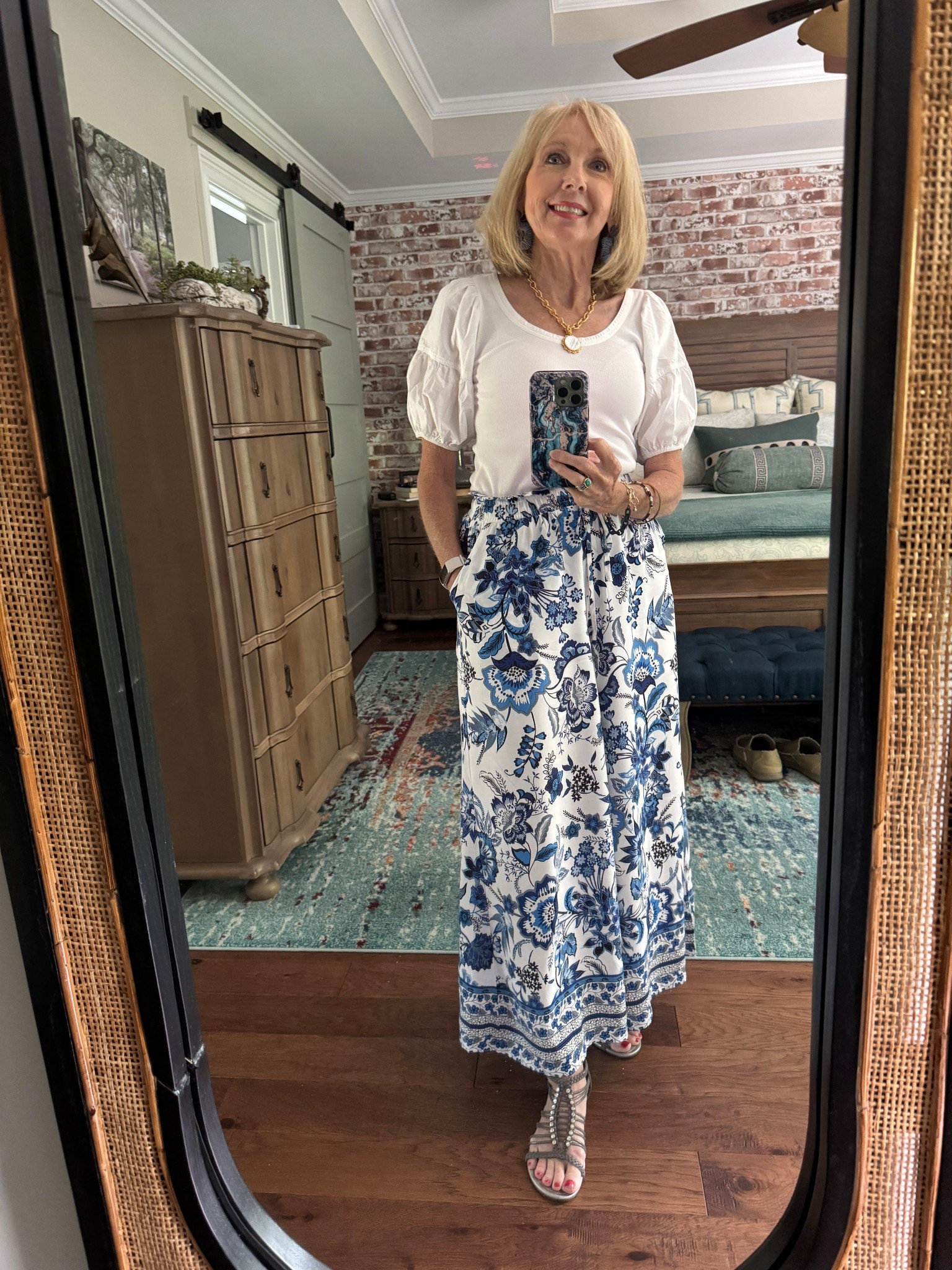 Blue & white palazzo pants on sale now! 
Fashion over 60

#LTKSaleAlert