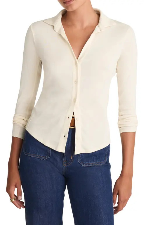 Madewell Camp Long Sleeve Button-Up Shirt in Vintage Ivory at Nordstrom, Size Xx-Small | Nordstrom