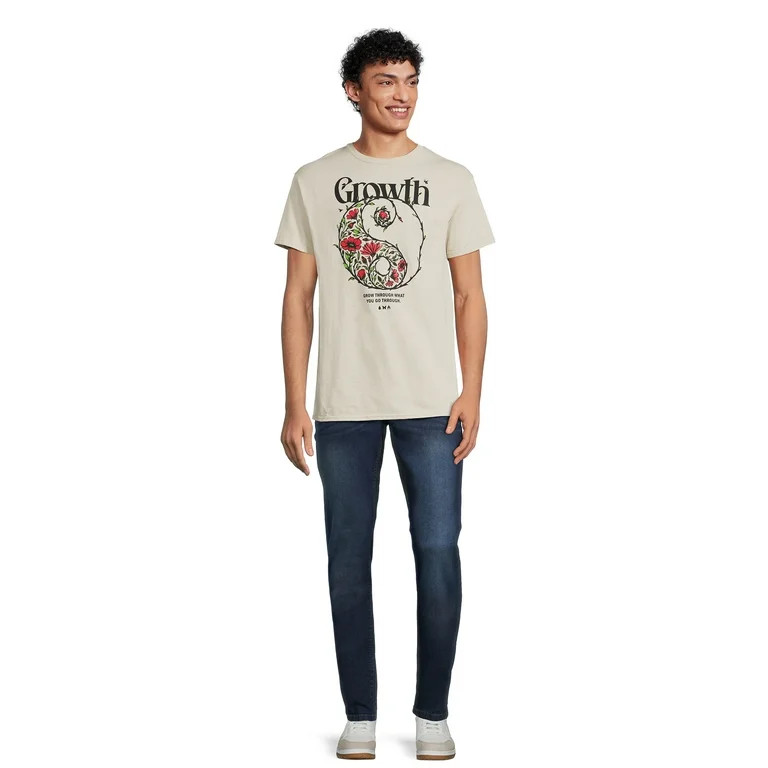 Growth Floral Yin Yang Men's Graphic Tee with Short Sleeves, Sizes S-3XL | Walmart (US)