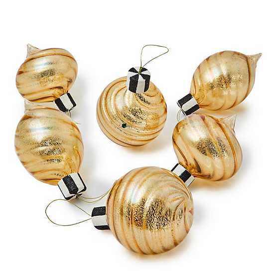 Gold Mercury Glass Assorted Ornaments, Set of 6 | MacKenzie-Childs