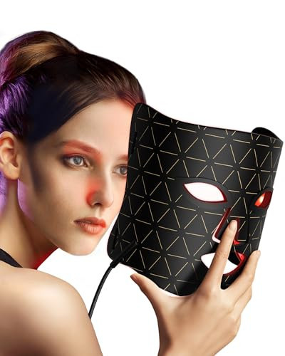 ONLUKY Red Light Therapy for Face - LED Face Mask Light Therapy with Infrared & Red Light,2500mAh Battery,Remote Control,Red Light Therapy Mask for Home,Travel,Yoga and Sleep | Amazon (US)