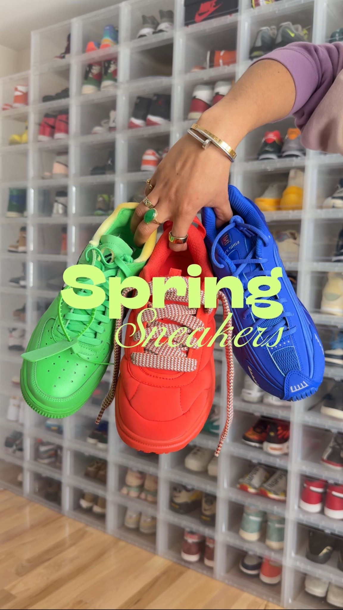 Spring is here, and just like nature, my sneaker rotation is blooming ☺️
Each pair in this lineup reflects the season’s palette, energy, and intention.
Green for new growth and fresh beginnings. A symbol of prosperity, renewal, and abundance. 🌱 
Pinks and reds for beauty, vitality, and passion. A reminder to lead with heart and take up space. 🌷🌹
Blue for clarity, peace, and reflection. Like spring rain, they ground us and help us grow. 💦
Neutrals and tans for balance. They represent the earth, stable, steady, and grounding. ⚖️

Which ones are you eyeing?

In order of appearance:

1. @sandyliang x @salomon XT-Whisper
2. @adidasoriginals Samba Long Tongue
3. @marni x @hoka Bondi B3LS
4. @nordstrom x @saucony ProGrid Triumph 4 SMU
5. @off____white x @nike Air Force 1 “Brooklyn”
6. @jaetips x @saucony ProGrid Omni 9 “To-Do List”
7. @nike Shox R4

#SpringSneakers #SneakerRotation #SneakerStyle