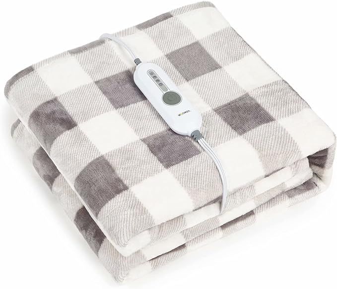 [5 Year Warranty] WOOMER Electric Heated Throw Blanket(50"x 60"), Soft Flannel Fast Heating Blank... | Amazon (US)