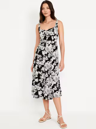 Fit &amp; Flare Sleeveless Midi Dress | Old Navy (US)