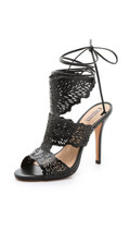 Click for more info about Schutz Garoa Laser Cut Sandals - Black