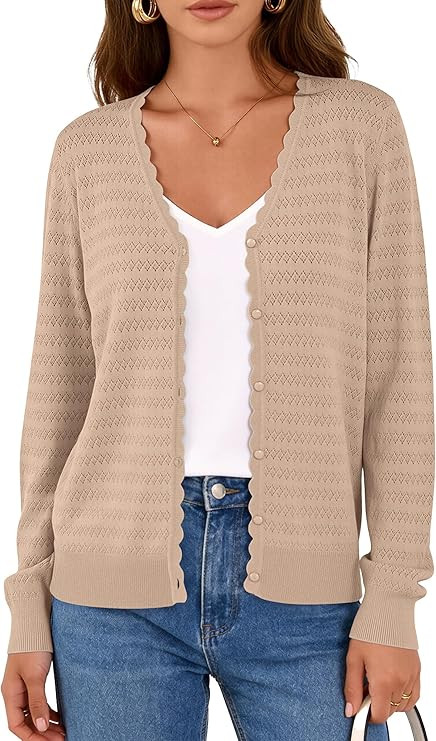 PRETTYGARDEN Lightweight Cardigans for Women Trendy Cozy Fall Fashion Long Sleeve Button V Neck S... | Amazon (US)
