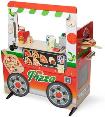 Melissa & Doug Wooden Pizza Food Truck Activity Center with Play Food, for Boys and Girls 3+ | Amazon (US)
