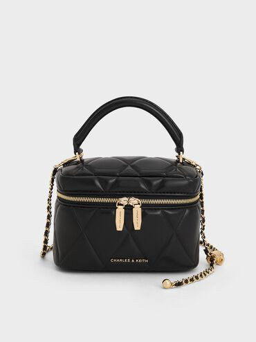 Arwen Quilted Top Handle Vanity Bag
    
         - Black | Charles & Keith UK
