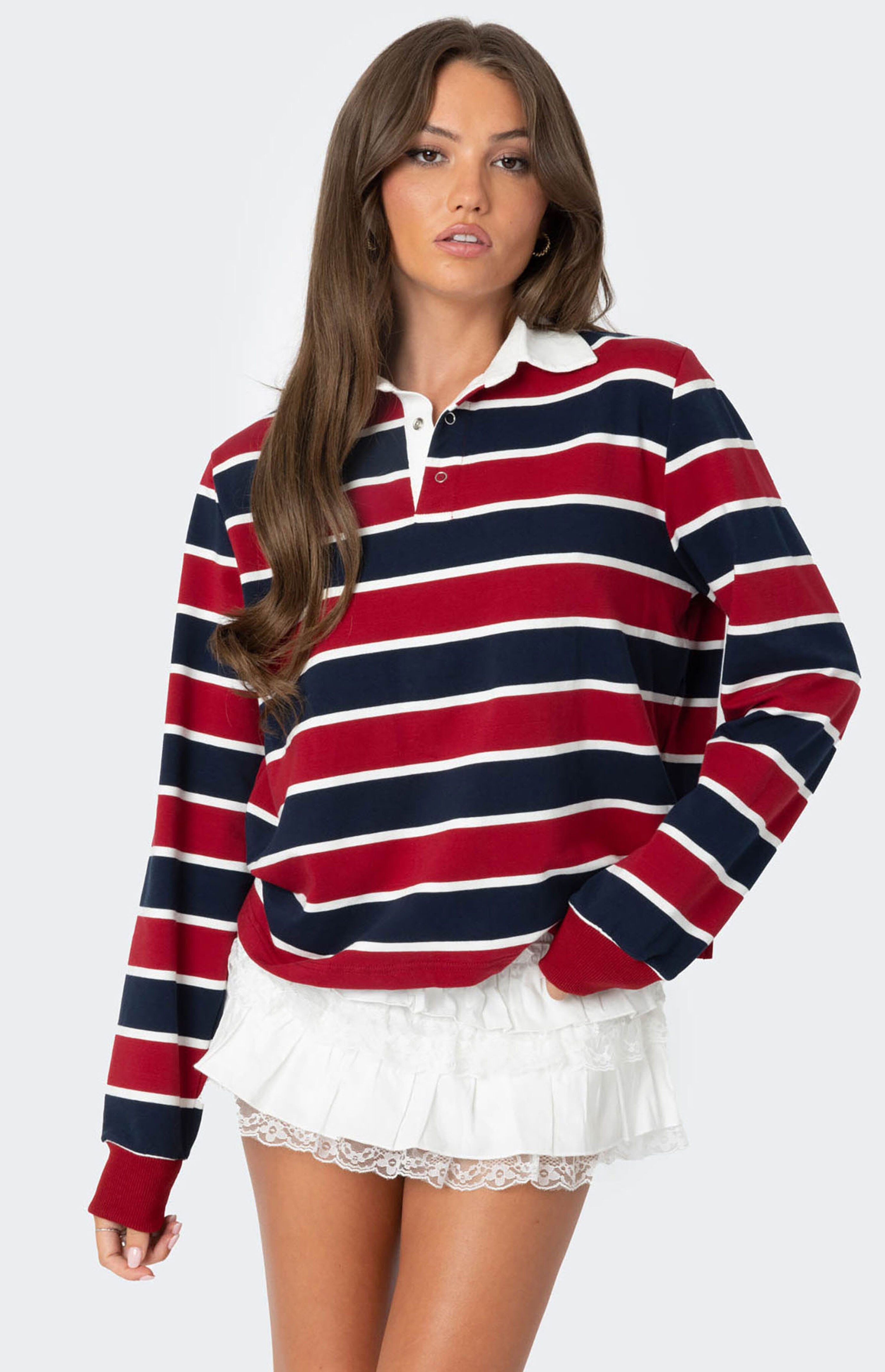 Edikted Hanna Striped Collared Shirt | PacSun