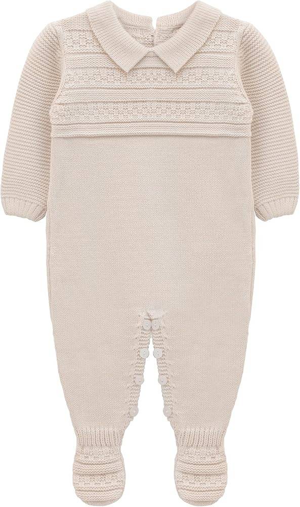 Lilax Infant Baby Romper Long Sleeve Solid Knit Sweater Jumpsuit One-Piece Outfit for Boys and Gi... | Amazon (US)